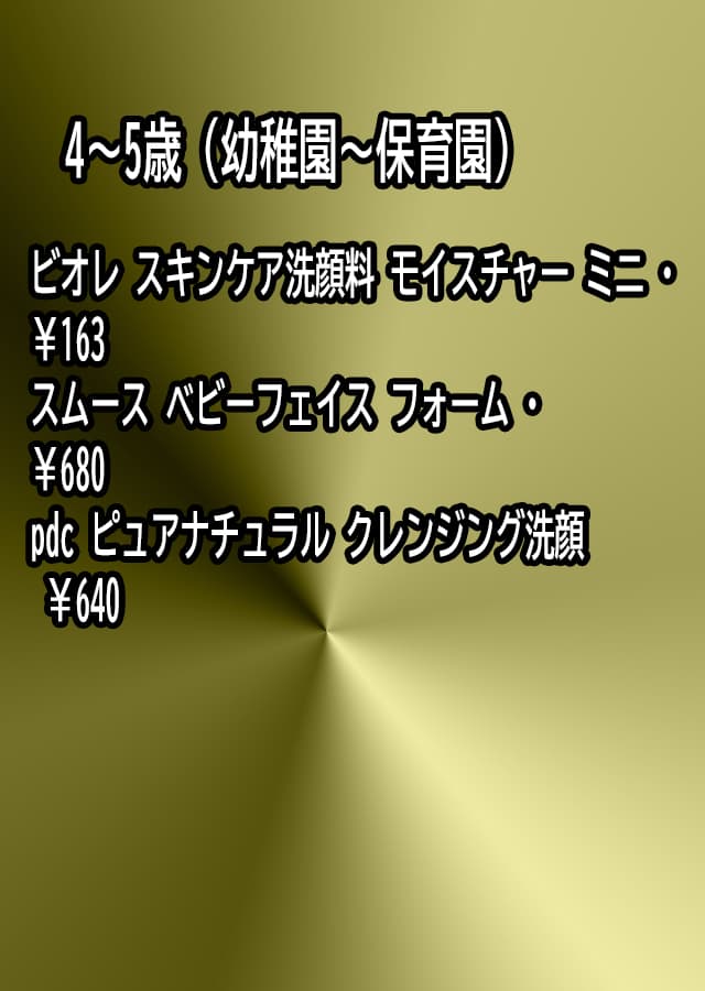 子供向け洗顔料 4〜5歳