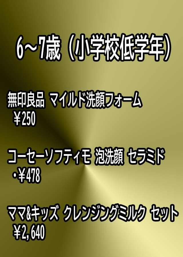 子供向け洗顔料 6〜7歳