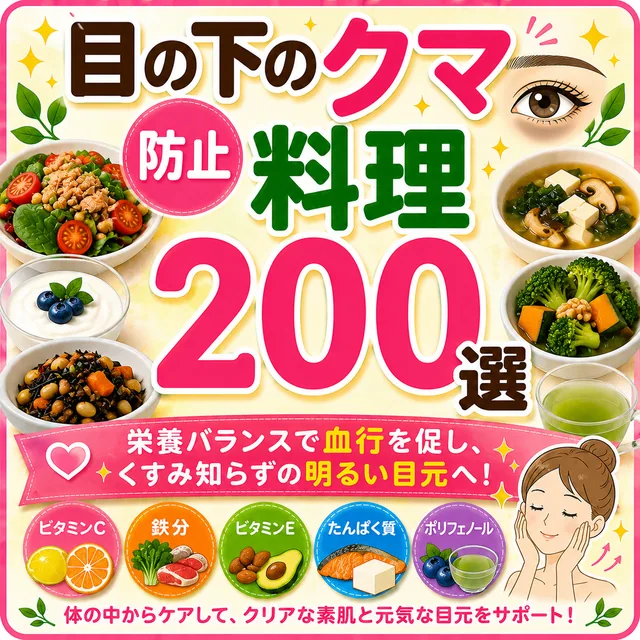 目の下のクマ防止料理200選（準備中）