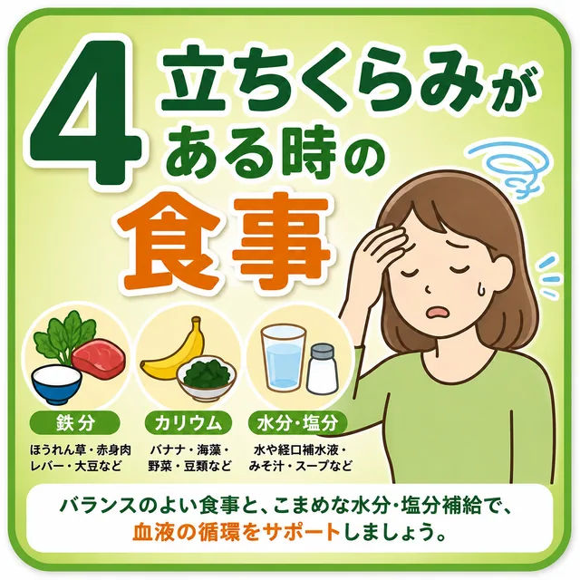 立ちくらみがある時の食事
