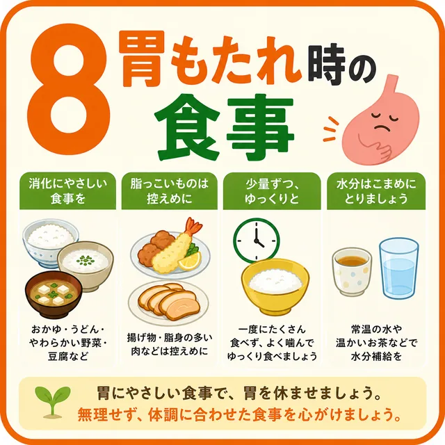 胃もたれ時の食事