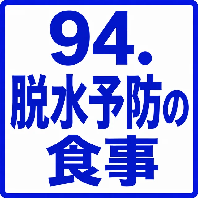 脱水予防の食事